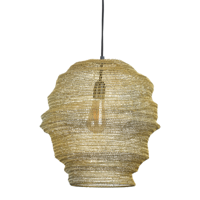 Suspension Cotte de Maille Dorée KALIPSO D.38 x H.42 cm