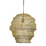 Suspension Cotte de Maille Dorée KALIPSO D.38 x H.42 cm