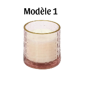 Bougie Parfumée Rose Doré Verre Ciselé Design H.7 cm