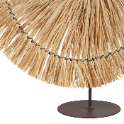 Déco Raphia Ronde sur Pied en Métal Ø 45 x H.50 cm 