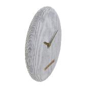 Horloge Murale Grise Velours Côtelé Esprit Cosy Ø 40 cm