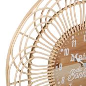 Horloge Rotin & Bois Naturel La Maison Du Bonheur Ø 50 cm