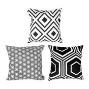 Coussin Motifs Géométriques Noirs et Blanc Déco Grafic Tendance