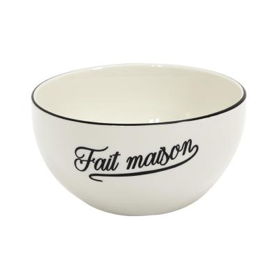 Bol Fait Maison Porcelaine Blanche 50 cl Bistrot Rétro