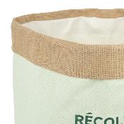2 Sacs de Jute Vert Récoltes du Quotidien Motif Végétal H.40 Ø38 cm / H.31 Ø29