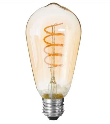 Ampoule Allongée LED Filament Torsadé Ambre D.6,4 X H.14,3 CM E27
