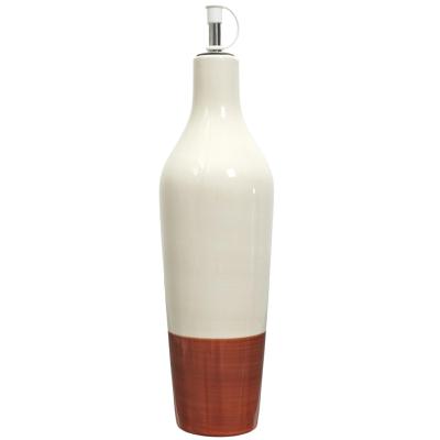 Huilier en Céramique Bicolore - Blanc & Terracotta - 670 ml