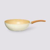 Sauteuse Aluminium Forgé Beige Ø 28 cm – Céramique Anti-adhésive, Induction