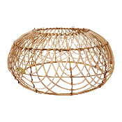 Suspension Ronde Rotin Tressé Naturel Exotique Chic Ø 50 x h.25 cm