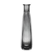 Vase Rond Plat Gris Fumé en Verre Design H.18.5 x 5,2 cm