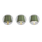Lampe Led Tactile Vert Doré H. 26 cm 3 Intensités