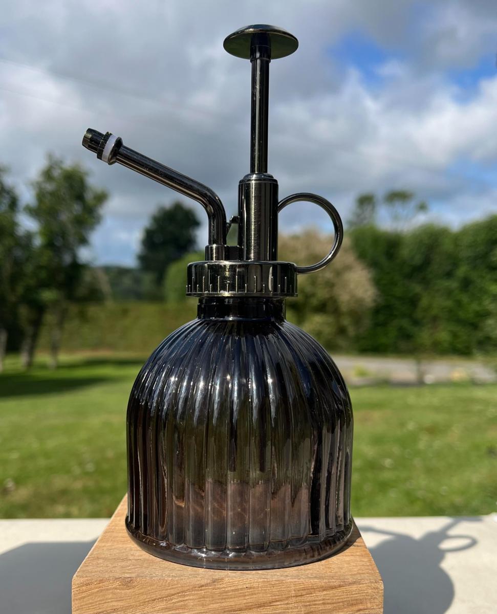 Vaporisateur de Plantes Gris - Verre Ciselé - Rétro