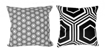 2 Coussins Motifs Géométriques Noir & Blanc Déco GRAFIC