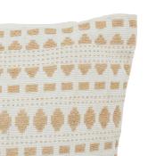 Coussin Jacquard Beige Lin Ethnique 38 x 38 cm 