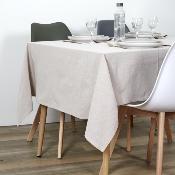 Nappe Rectangulaire Beige Coton 250 x 140 cm - Déco Naturelle