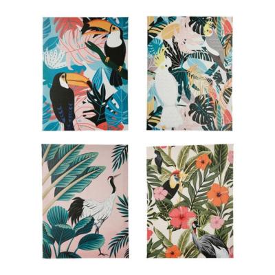 Toiles Oiseaux Tropicaux Multicolores 40 X 30 cm 