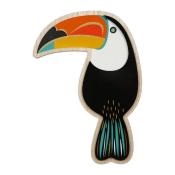 Toucan Multicolore Décoration Murale Bois à Suspendre 30 cm 