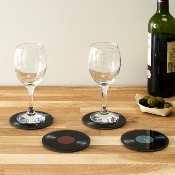 4 Dessous de Verre Vinyle Couleurs Verre Trempé Ø 10 cm 