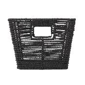 Panier Ajouré Corde Noire Naturelle Rangement 30 x 20 x H.15 cm 