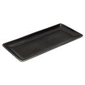 Plat à Cake Grès Noir Brillant 33 x 15 cm Design Chic 