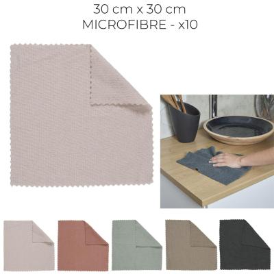 Lot de 10 Chiffons Microfibres – 30 x 30 cm Ultra-absorbants & Multi-usages