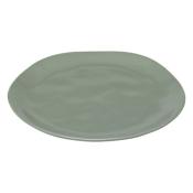 Assiette à Dessert Verte Olive Bosselée Céramique Ø 21 cm 