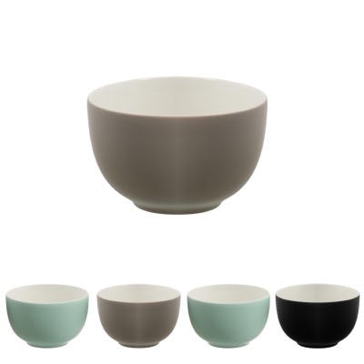 Bol Pastel Porcelaine 50 cl Vert Aqua/Taupe/Noir