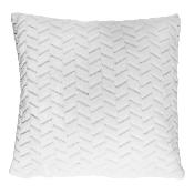 Coussin Flanelle Blanc Motifs Chevrons 40 x 40 cm 