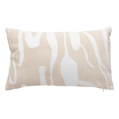 Coussin Rectangulaire Beige & Blanc Motifs Abstraits 30x50 cm – Style Naturel & Élégant
