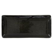 Plat à Cake Grès Noir Brillant 33 x 15 cm Design Chic 