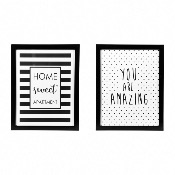 Cadre Noir & Blanc Citations Tendances Pois & Rayures 