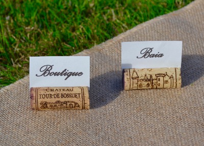 Marque-Place Bouchons en Liège Grands Crus- Porte-noms Déco Mariage