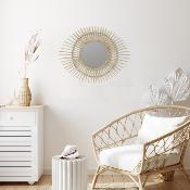Miroir Ovale Soleil Bambou 58 cm x 45 cm 