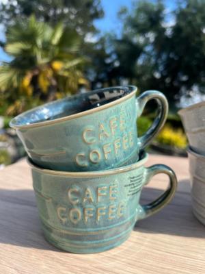 Mug Déjeuner « Café Coffee » Vert – 26 cl - L. 12,2 x H. 6,2 x P. 10 cm