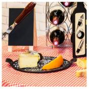 Plateau Fromage Céramique Bistrot Noir et Blanc Ø30 cm 