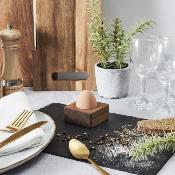 Coquetier en bois d’acacia – Rond ou Carré au choix | 6,5 x 6,5 x H.3 cm