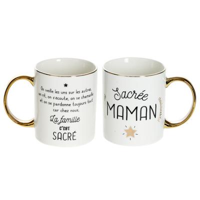 Mug Sacrée Maman Étoile Dorée Beige 35 cl