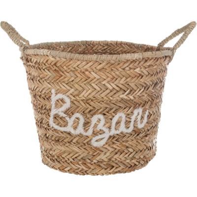 Panier BAZAR Roseau Tressé avec Anses Ø 41 x H.37 cm 